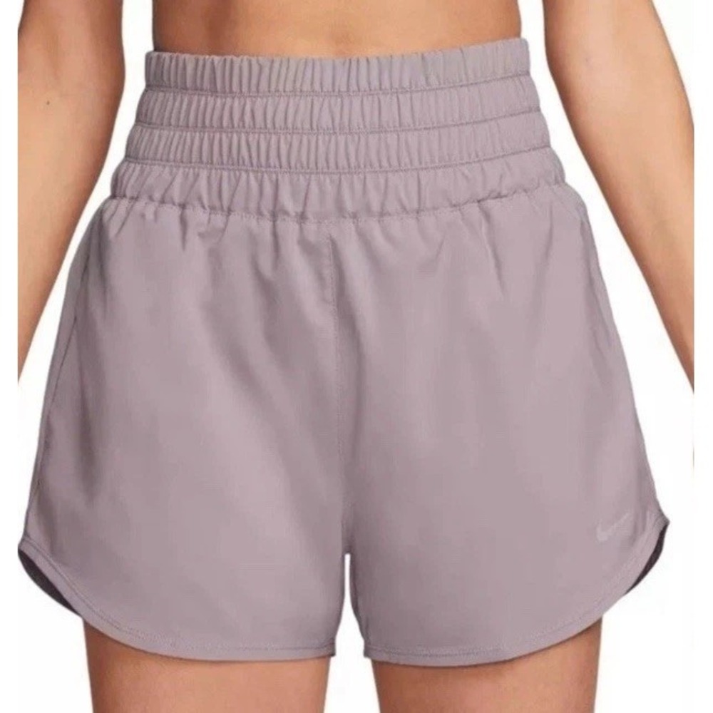 Nike One Dri-Fit Ultra High Waisted 3" Brief Lined Shorts in Violet Ore Sz XL